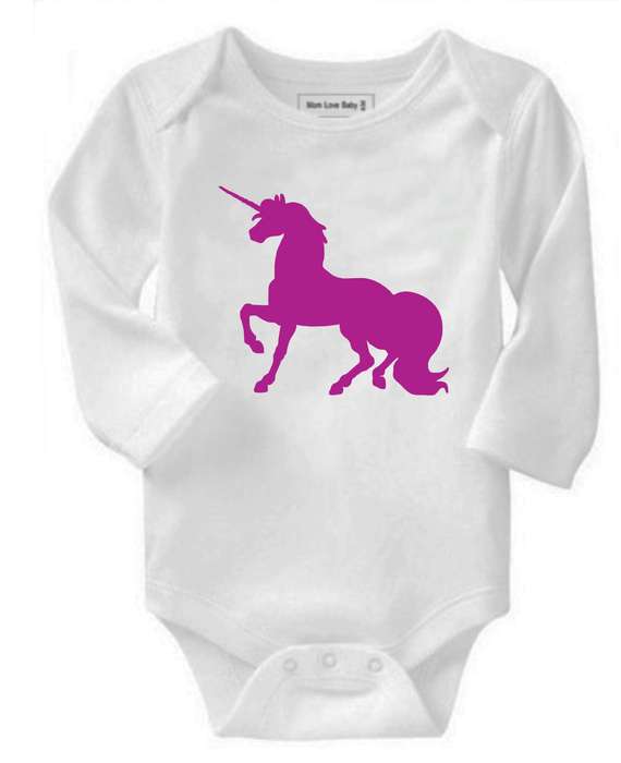 Pink Unicorn baby grow