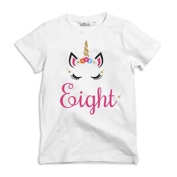 Unicorn Birthday Eight Kids tees