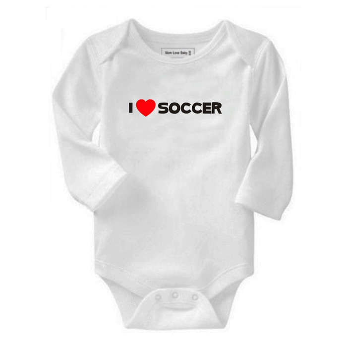 I love Soccer baby grow