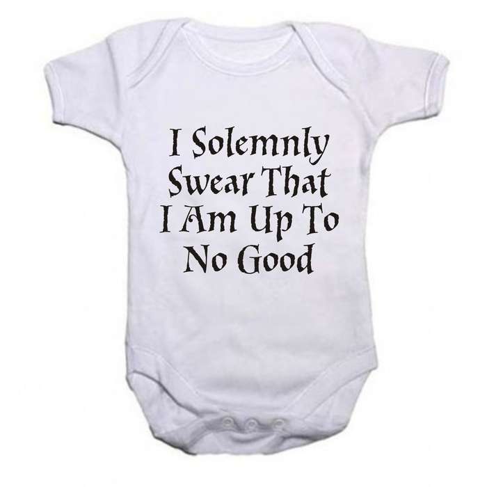 I solemnly swear that I am up to no good baby grow