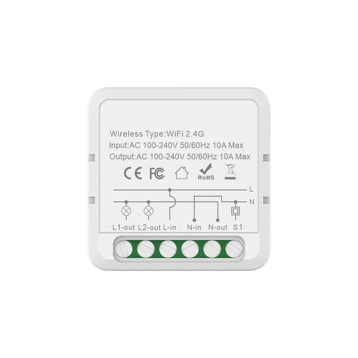 Smart Life Tuya WIFI 2CH 10A 2200W Appliance / 100W LED Light Mini Switch