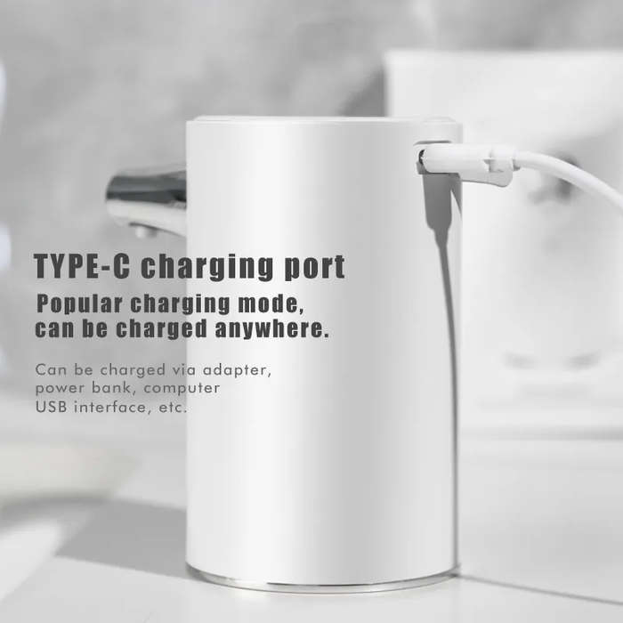 Electric Single Soap Gel Dispenser | 5V Rechargeable |  Fits on top of bottle (Blue)