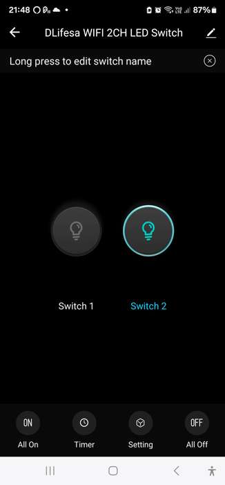 Smart Life Tuya WIFI 2CH LED Light Switch | Live & Neutral / Live & No Neutral Wire | White