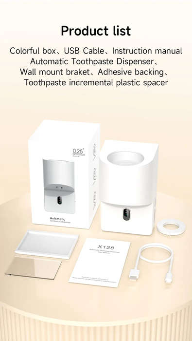Electric Toothpaste Squeezer Dispenser | 5V Rechargeable | Fits Toothpaste Tube | Wall Mounted