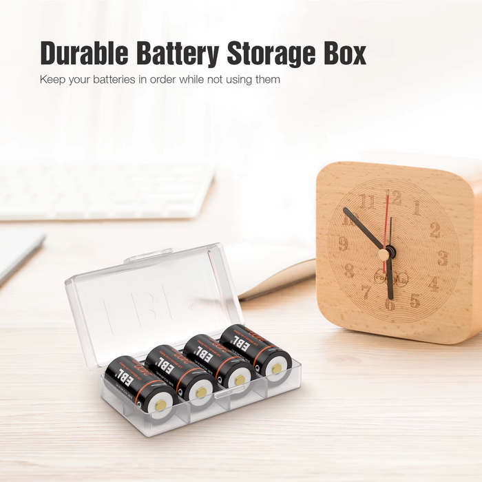 EBL CR123A Micro USB Rechargeable Lithium-ion Battery | 16340 | 3V | 800mAh | 4 Pack