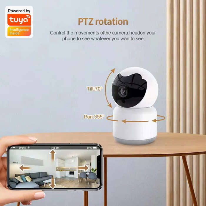 Smart Life Tuya WIFI 3MP PTZ Indoor CCTV Camera / Baby Monitor