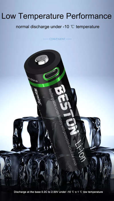 BESTON 21770 USB C Rechargeable Lithium Battery | 3.7V | 5000mAh | 1 Pack