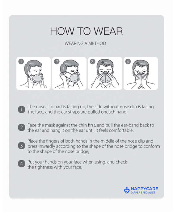 KN95 (FFP2/N95 Alternative) Face Mask / Respirator with metal nose clip