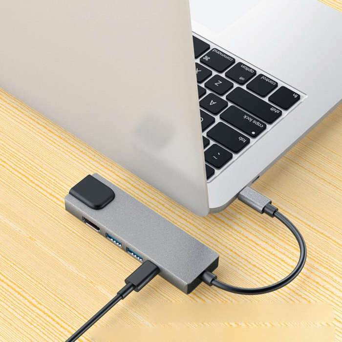 Docking Station Portable USB-C Hub 5-in-1 Adapter Multi-Port Converter