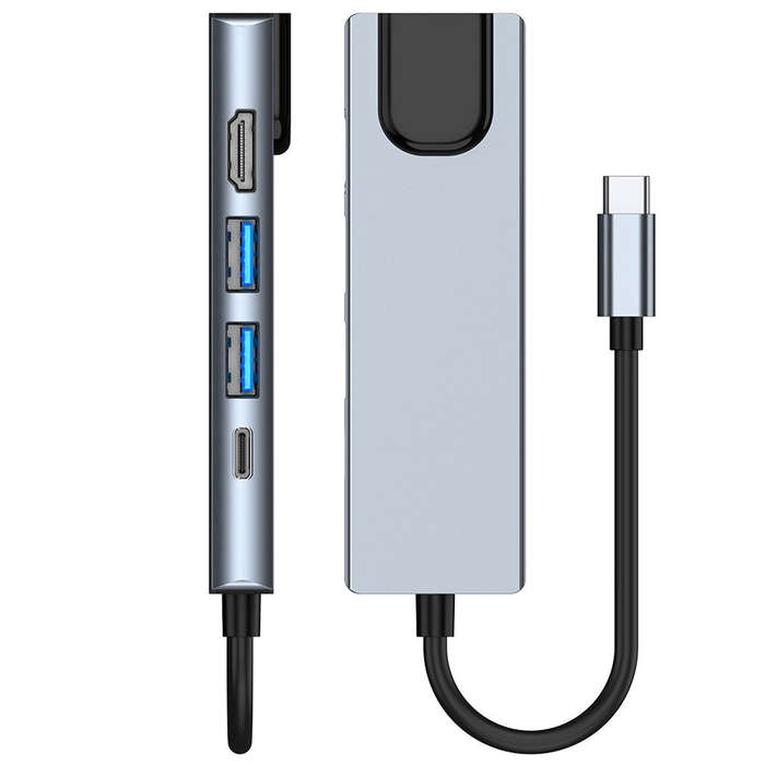 Docking Station Portable USB-C Hub 5-in-1 Adapter Multi-Port Converter
