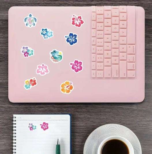 Hibiscus Flower Vinyl Stickers