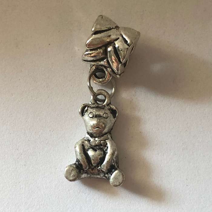 Bead Fitting Pandora 'Silver', Teddy Bear Dangle