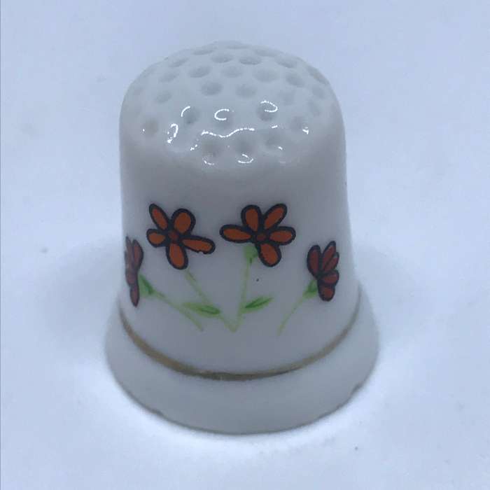 Miniature Porcelain Thimble (4 Flowers)