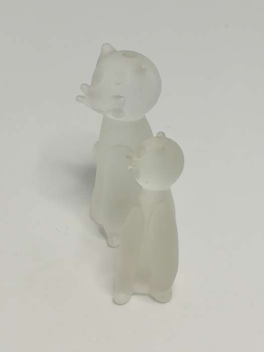 Miniature Glass Cat & Kitten (Miniature, suitable for printer's tray)