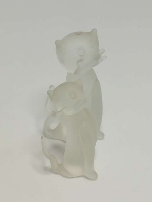 Miniature Glass Cat & Kitten (Miniature, suitable for printer's tray)