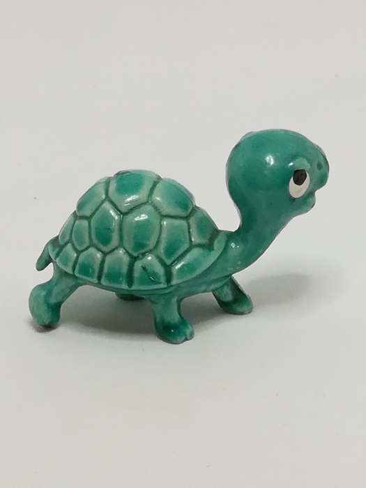 Miniature Cute Green Ceramic Tortoise - Design 1 (Miniature, suitable for printer's tray)