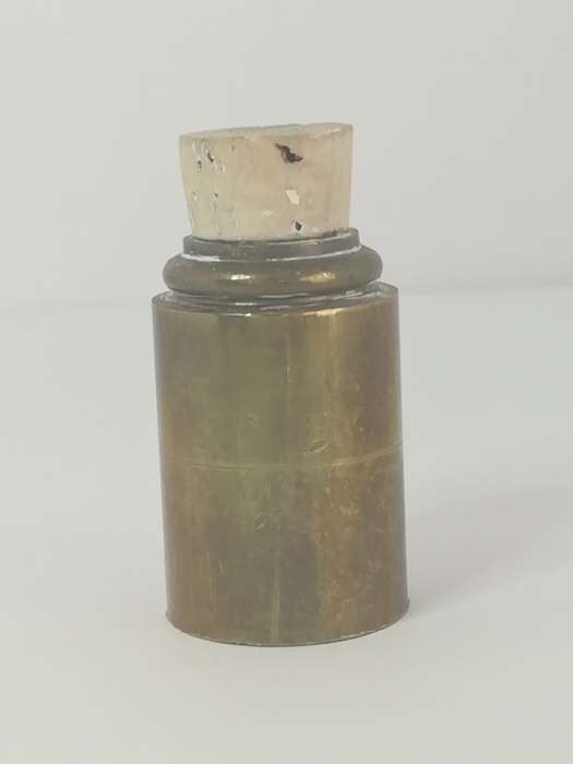 Miniature Brass Cannister with Cork Lid Brass (Miniature, suitable for printer's tray)