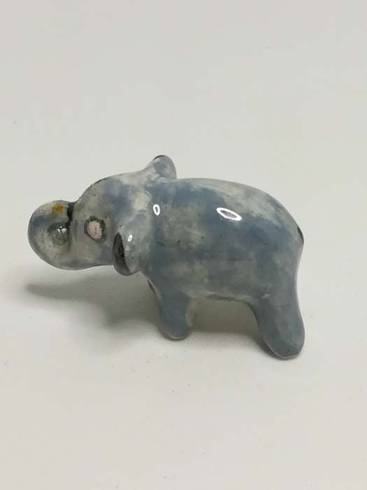 Miniature Ceramic Glazed Blue & White Elephant (Miniature, suitable for printer's tray)