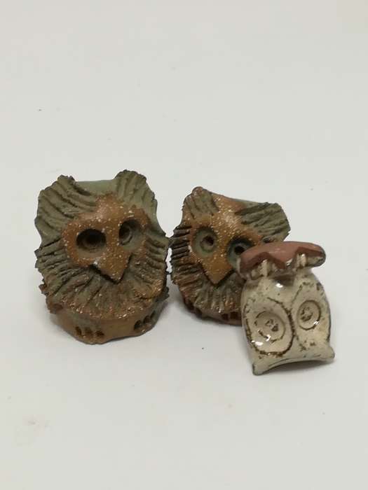 Miniature Ceramic Owls Trio (Miniature, suitable for printer's tray)