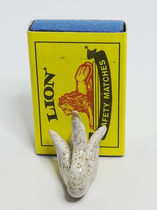 Miniature Ceramic Cream White & Brown Dots Swan (Miniature, suitable for printer's tray)