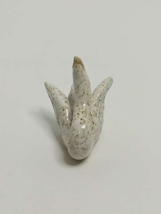 Miniature Ceramic Cream White & Brown Dots Swan (Miniature, suitable for printer's tray)