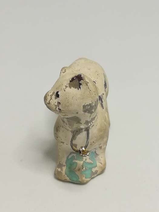 Miniature Ceramic White Cat with Necklace (Miniature, suitable for printer's tray)