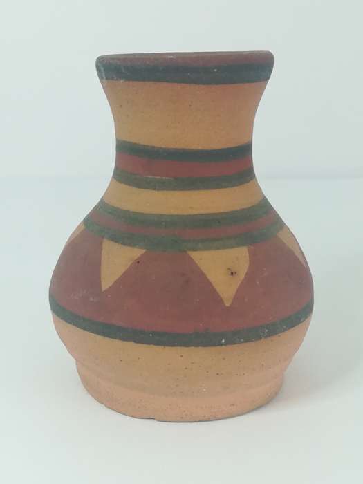 Miniature Oil Pot (Clay) Ndebele Design Brass (Miniature, suitable for printer's tray)