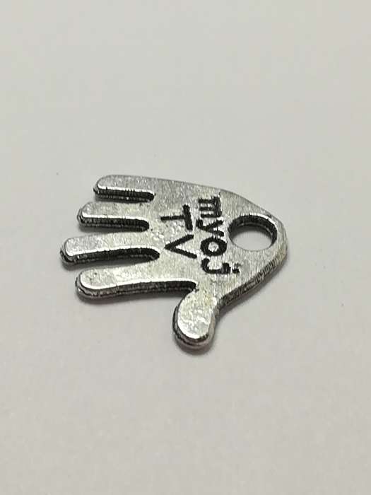 Charm Dangle: 'Silver' Handmade Palm/Hand