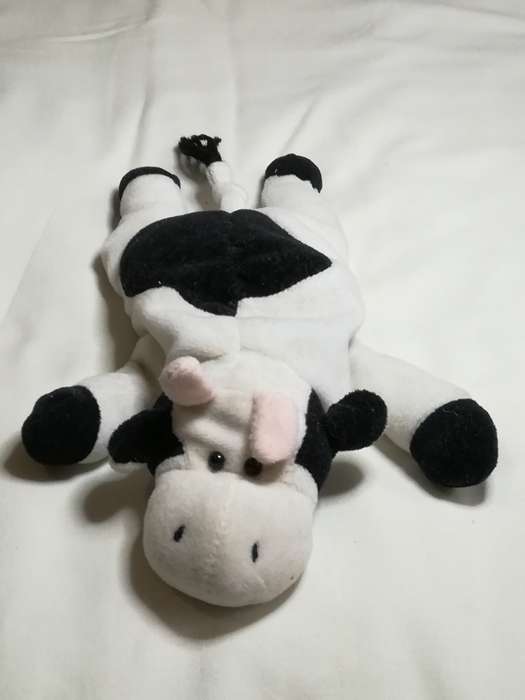 Black, White & Baby Pink Ears Cow Bean Bag