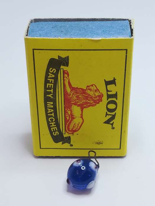 Miniature Blue & White Murano 'Evil Eye' Bead Keyring (Miniature, suitable for printer's tray)