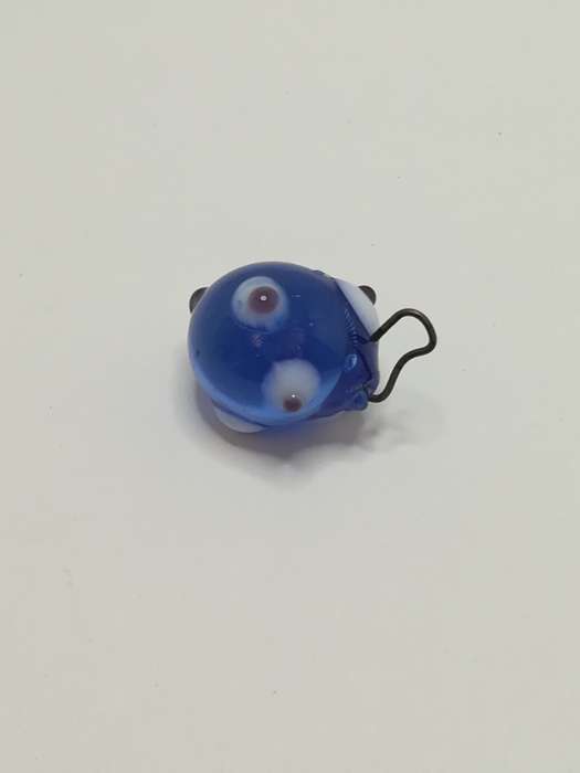 Miniature Blue & White Murano 'Evil Eye' Bead Keyring (Miniature, suitable for printer's tray)
