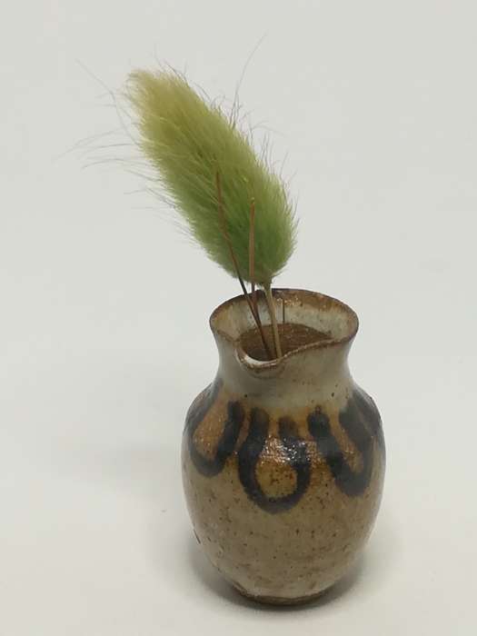 Miniature Ceramic Flower Jug with Feathery Grass Flower