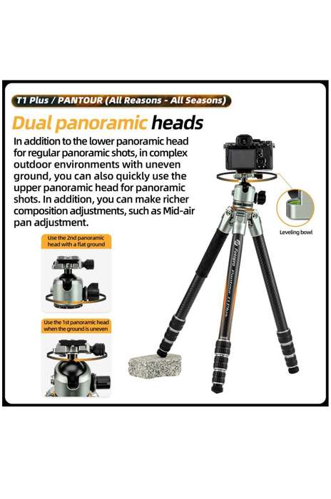 Fotopro Lightweight All Terrain Camera Tripod Stand - (T1 Plus+T-Bar+TH-1M)