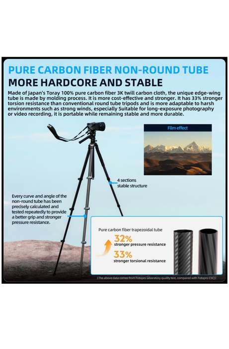 Fotopro Heavy-Duty Fluid Head Video Tripod Stand - Origin Plus Video