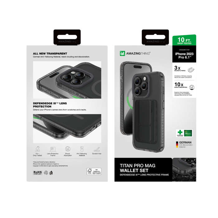 AMAZINGTHING Titan Pro Mag Case Wallet Set for iPhone 15 Pro/15 Pro Max