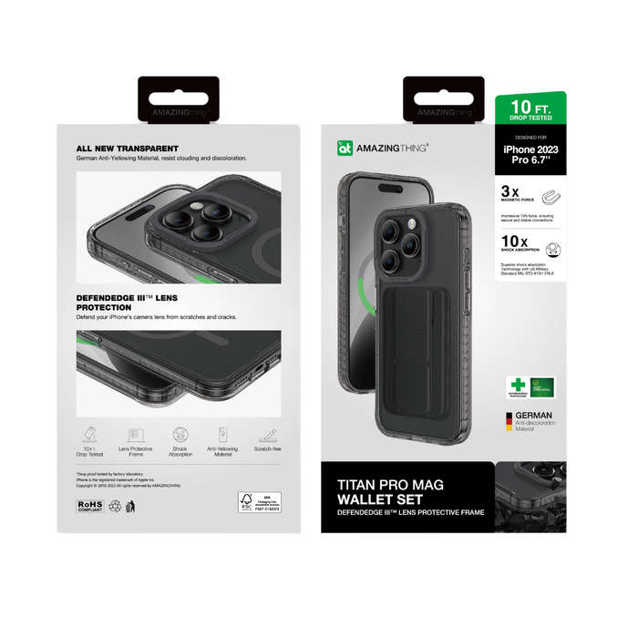 AMAZINGTHING Titan Pro Mag Case Wallet Set for iPhone 15 Pro/15 Pro Max