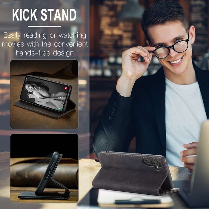 Retro Flip Leather Wallet Cover for Samsung Galaxy A55