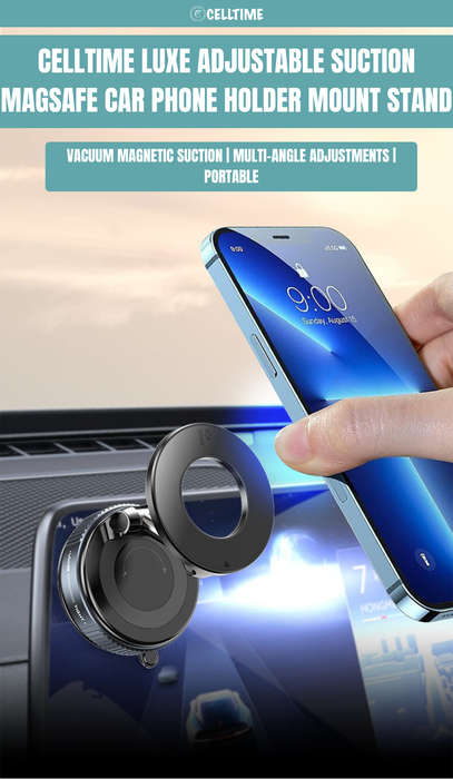 CellTime Luxe Adjustable Suction MagSafe Car Phone Holder Mount Stand