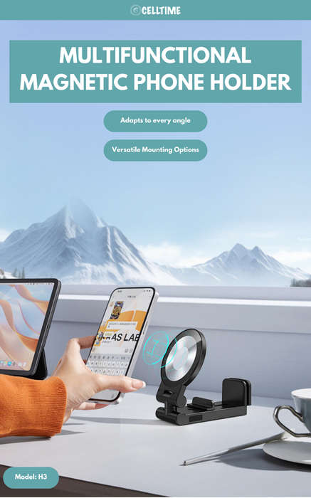 CellTime Multifunctional MagSafe Airplane/Desk/Train Phone Holder Mount