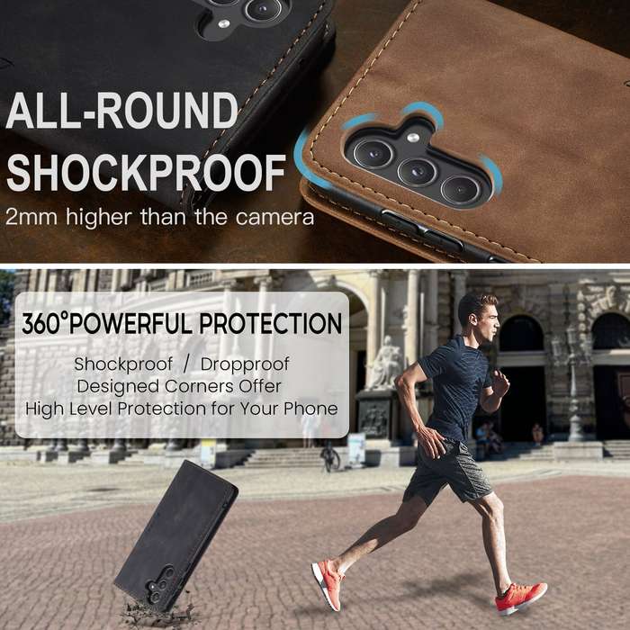 Retro Flip Leather Wallet Cover for Samsung Galaxy A55