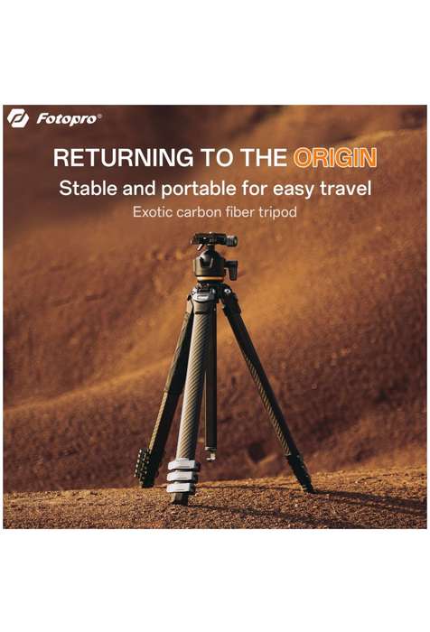 Fotopro Carbon Fiber Lightweight Camera Tripod Stand - Origin+O-7HS