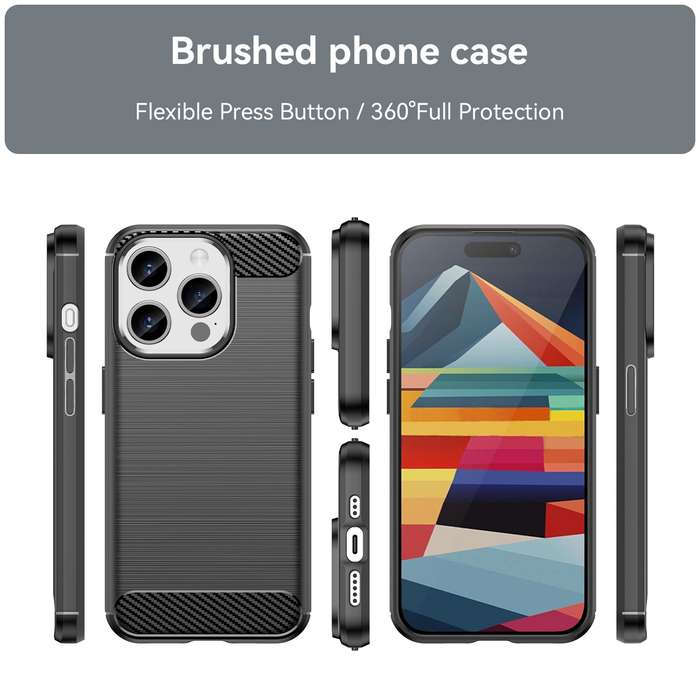 Carbon Fiber Design Cover for iPhone 15 Pro Shockproof Case