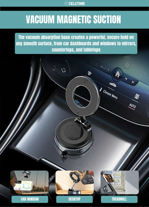CellTime Luxe Adjustable Suction MagSafe Car Phone Holder Mount Stand