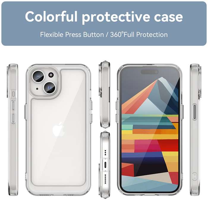 Candy Clear Cover for iPhone 15 Shockproof Case
