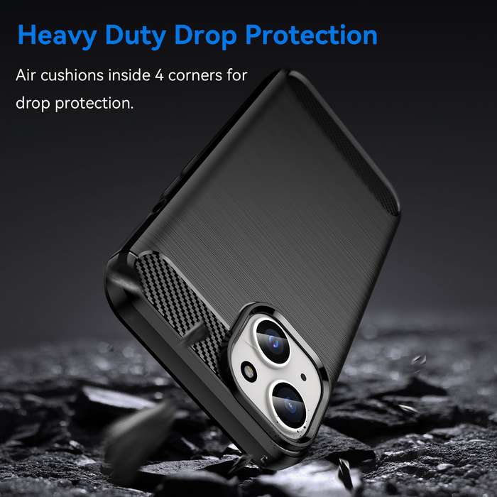 Carbon Fiber Design Cover for iPhone 15 Shockproof Case