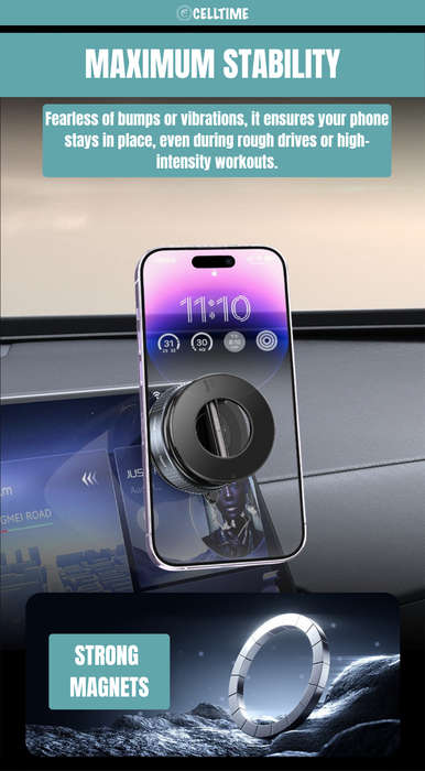 CellTime Luxe Adjustable Suction MagSafe Car Phone Holder Mount Stand