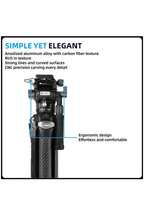 Fotopro Heavy-Duty Fluid Head Video Tripod Stand - Origin Plus Video