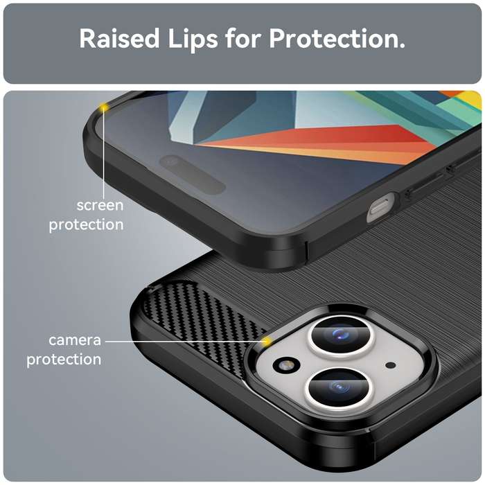 Carbon Fiber Design Cover for iPhone 15 Shockproof Case