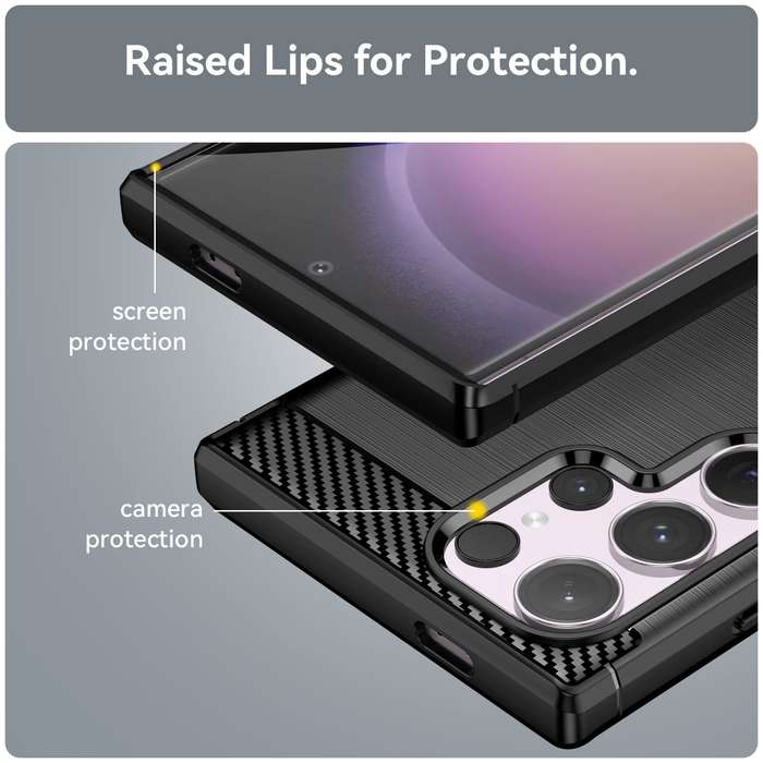 Carbon Fiber Design Case for Samsung Galaxy S24 Ultra Shockproof Cover