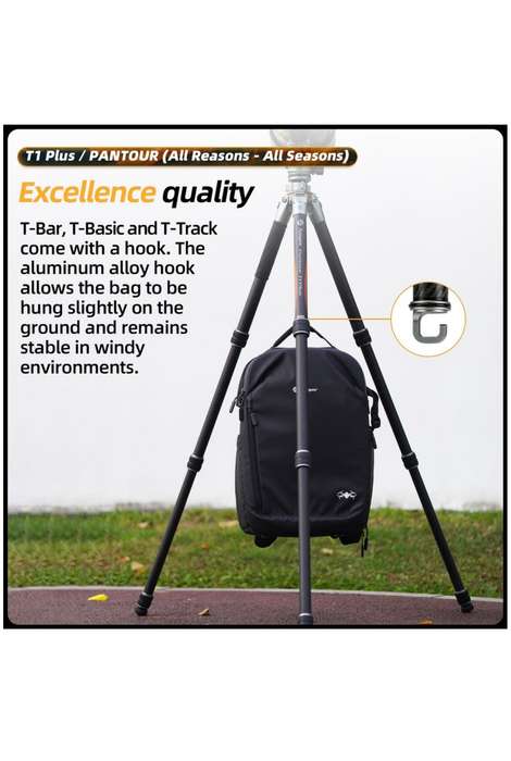 Fotopro Lightweight All Terrain Camera Tripod Stand - (T1 Plus+T-Bar+TH-1M)